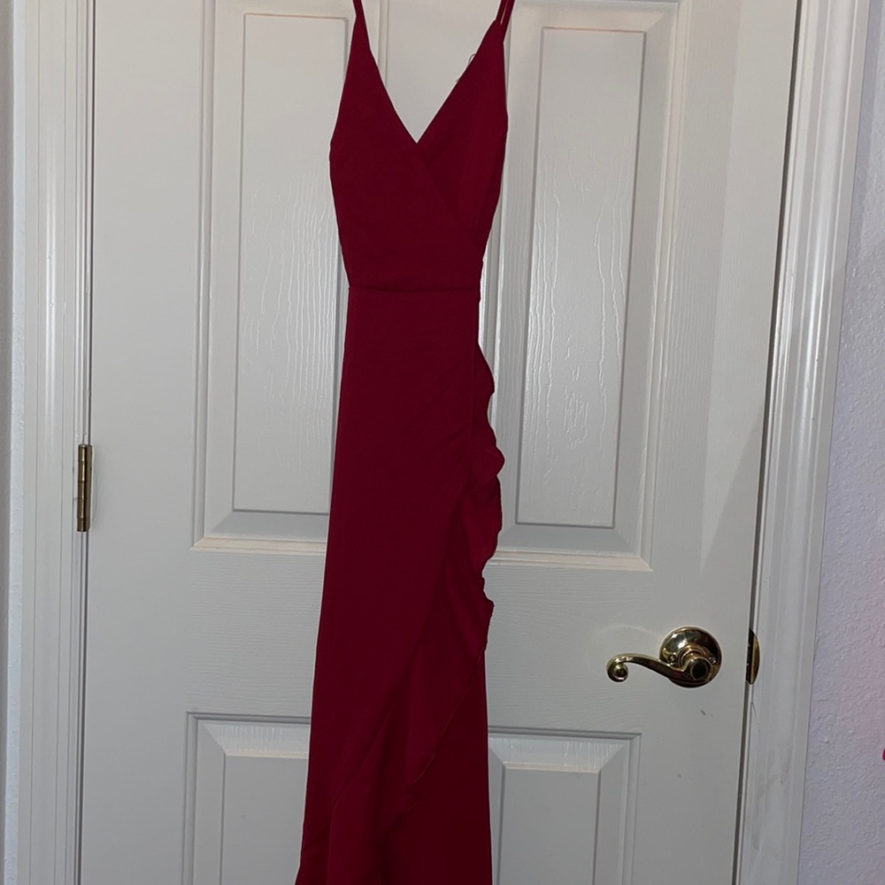 Long Maroon Flowy Dress